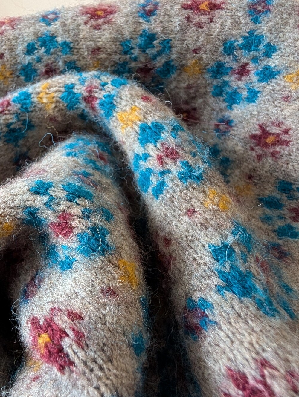 Uniqlo Ines de la Fressange Fair Isle Cardigan Sweater Wool Alpaca XL Multi - Picture 11 of 13
